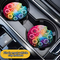 Ceramic car coaster set fits in most vehicle cup holders. Colorful inspirational drink pad. Vibrant floral quote coaster set made in USA
